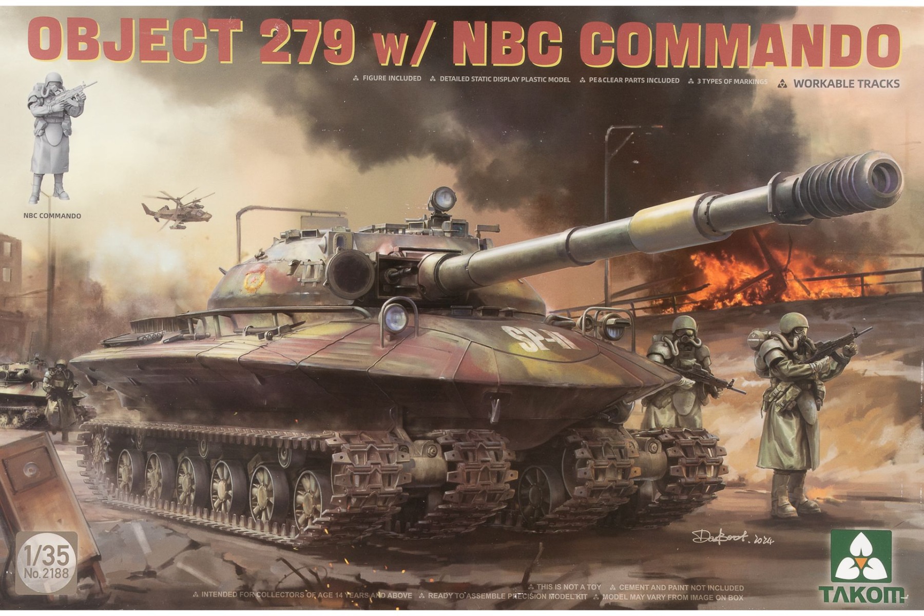 TAKOM2188 Object 279, Soviet Heavy Tank w/NBC Command Figure, model kit