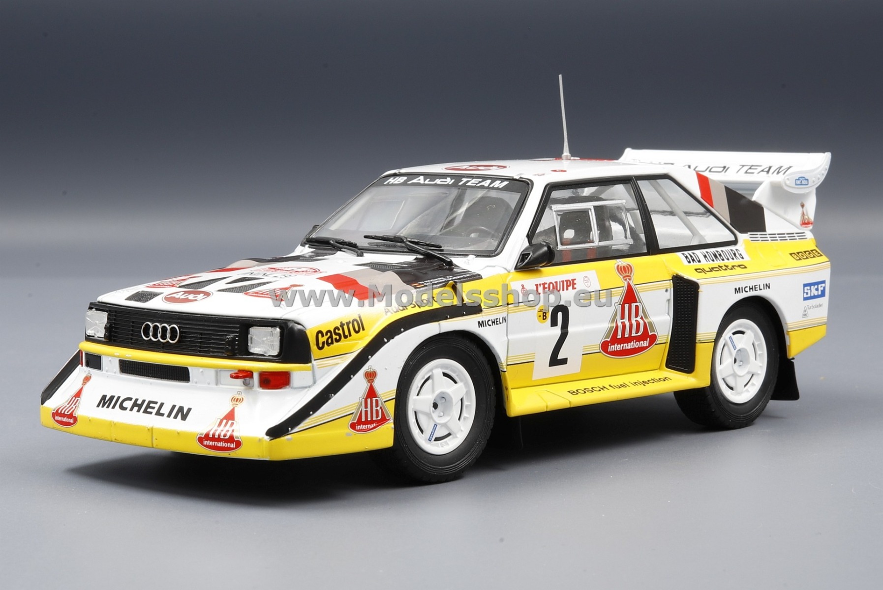 Audi Quattro S1, No.2, HB Audi team, HB, Rallye WM, Rally Monte Carlo 1986 W.Roehrl/C.Geistdoerfer