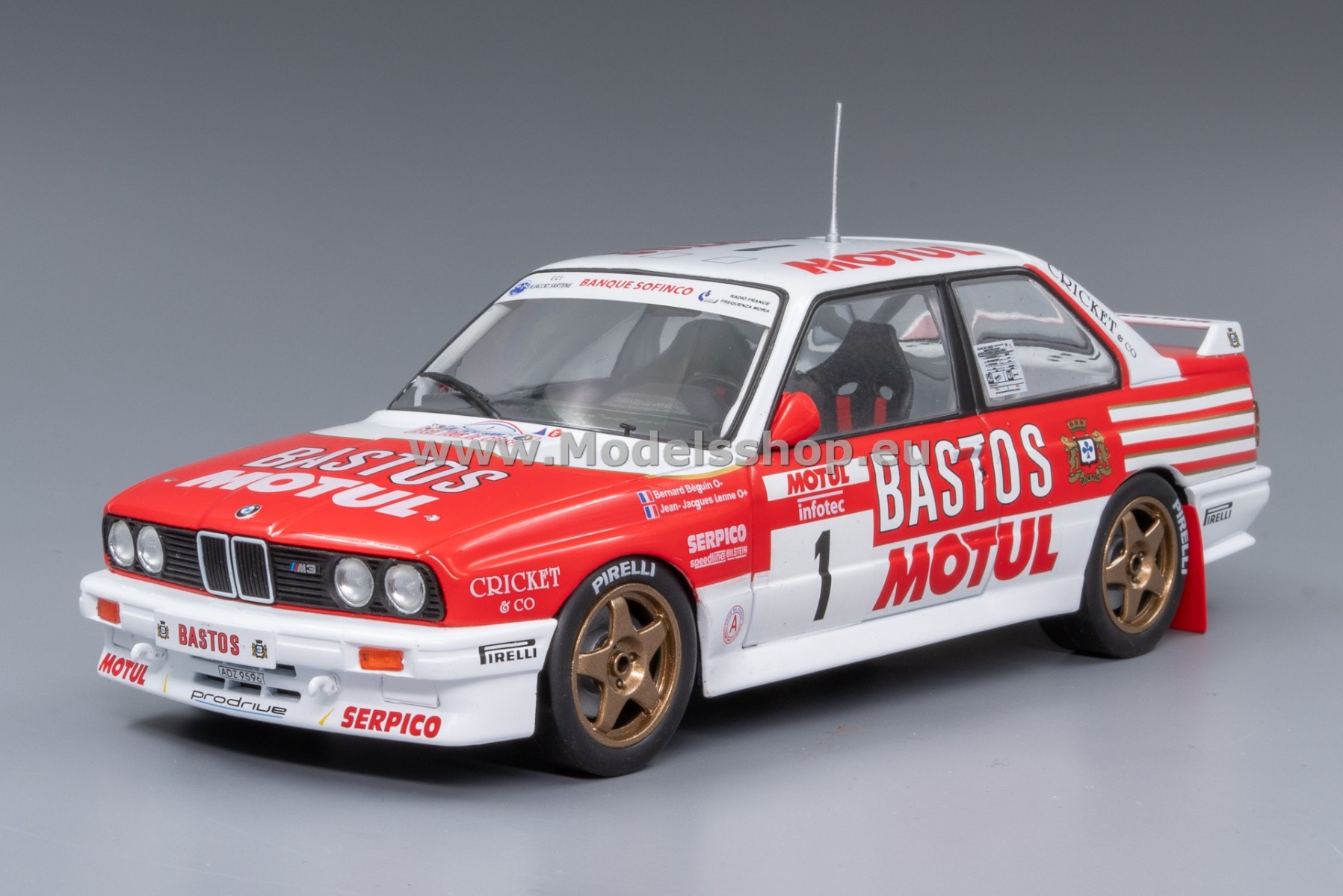 IXO24RAL029A.22 BMW M3 (E30), No.1, Bastos, Rally WM, Rallye tour de Corse 1988, B.Beguin/J-J.Lenne