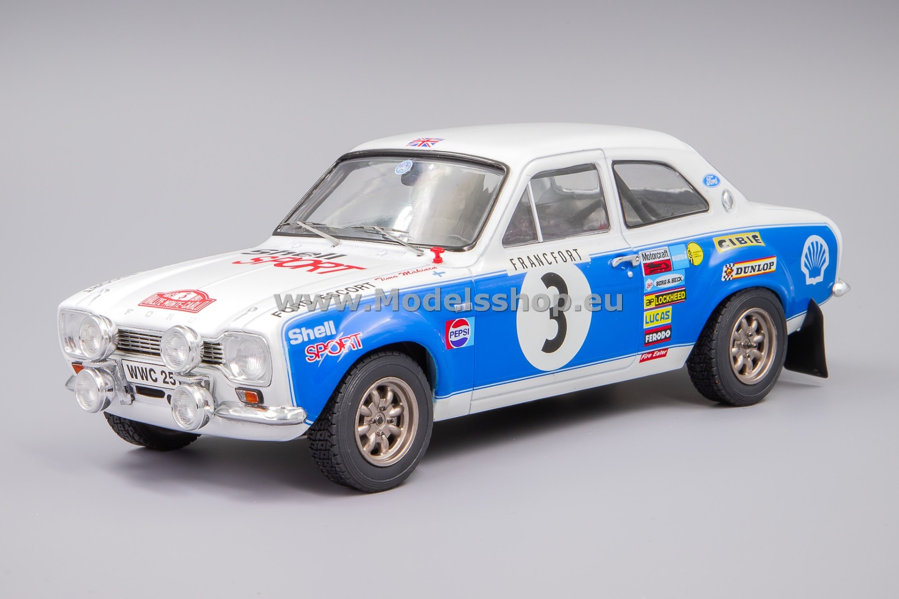 IXO24RAL033B.22 Ford Escort MK I RS 1600, No.3, Rallye WM, Rally Monte Carlo 1973, T.Mäkinen/H.Liddon