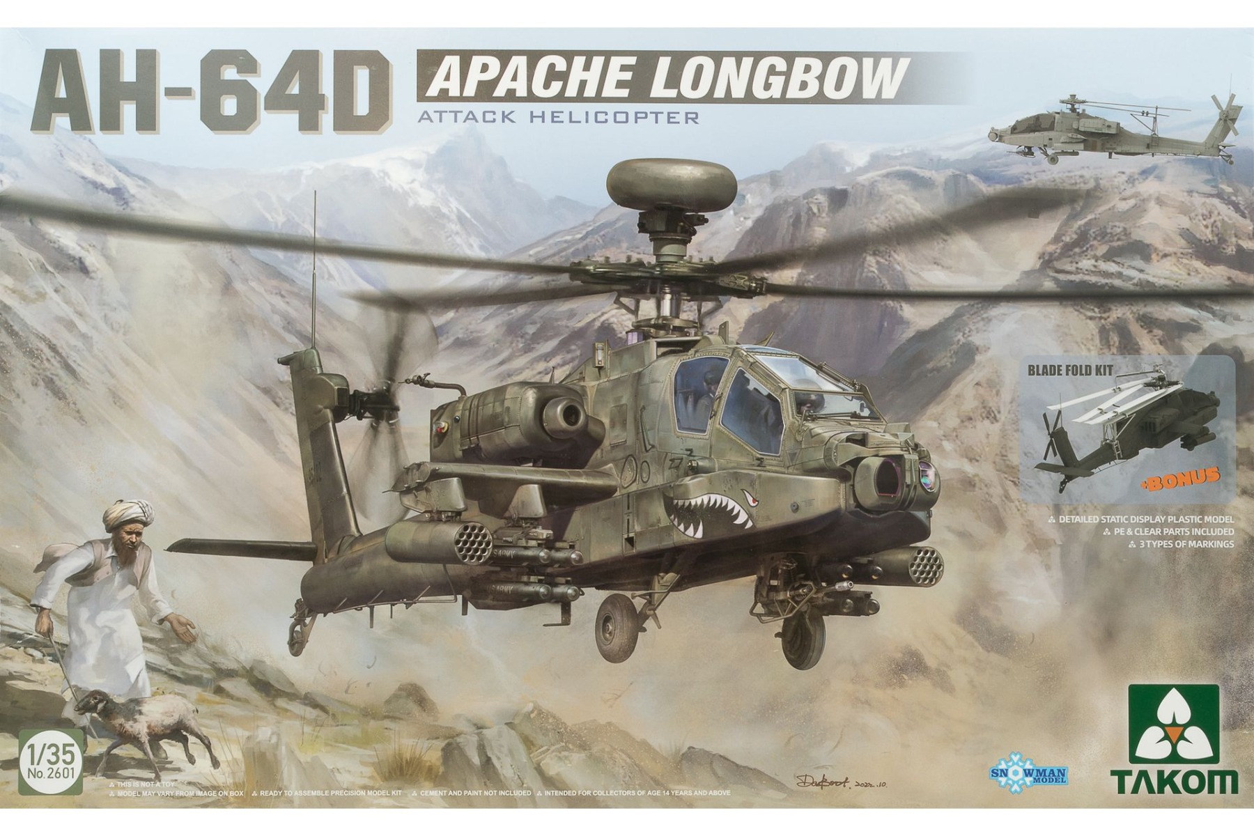 TAKOM2601 AH-64D Apache Longbow Attack Helicopter, model kit