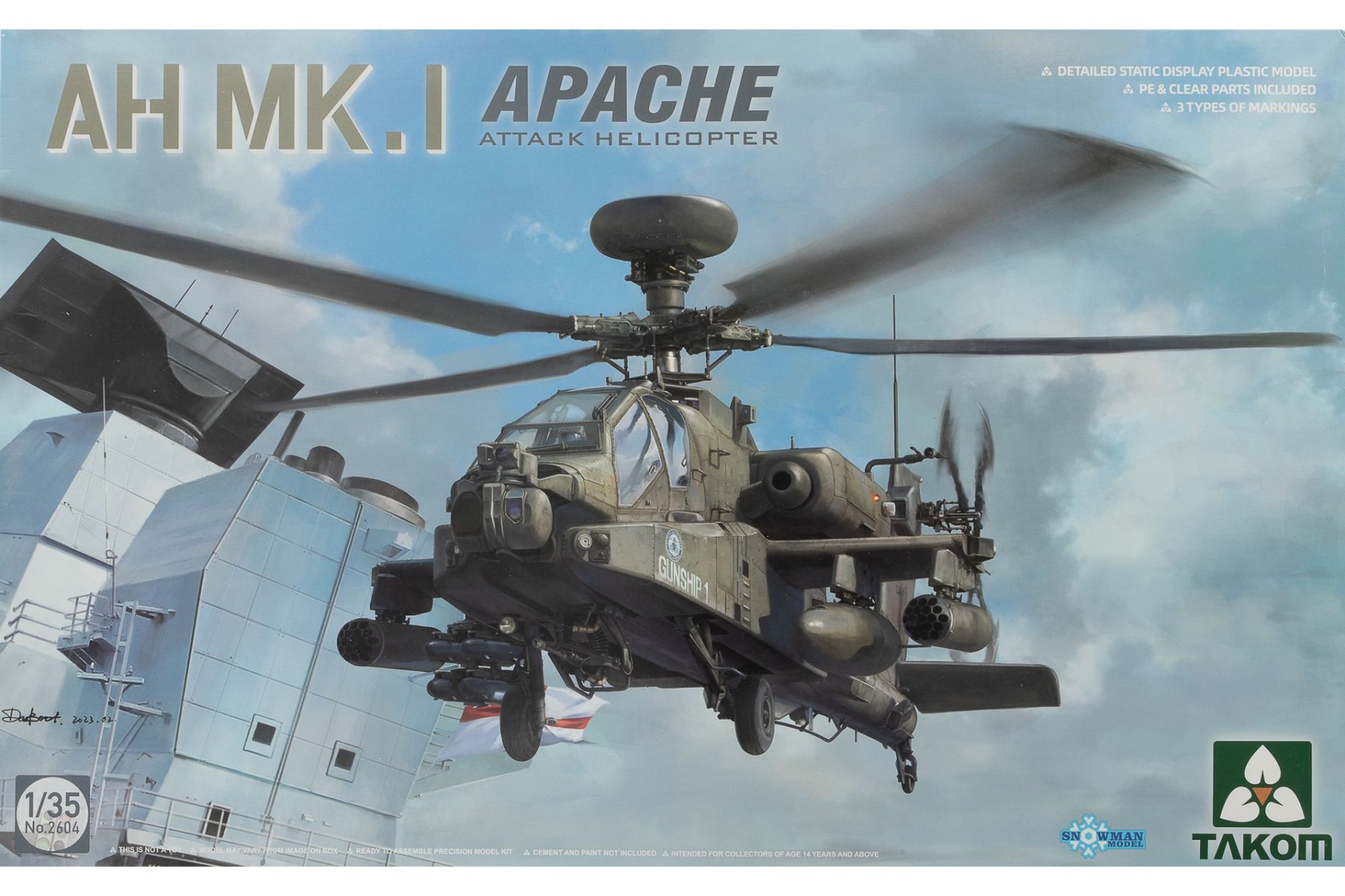 TAKOM2604 AH Mk. 1 Apache Attack Helicopter, model kit