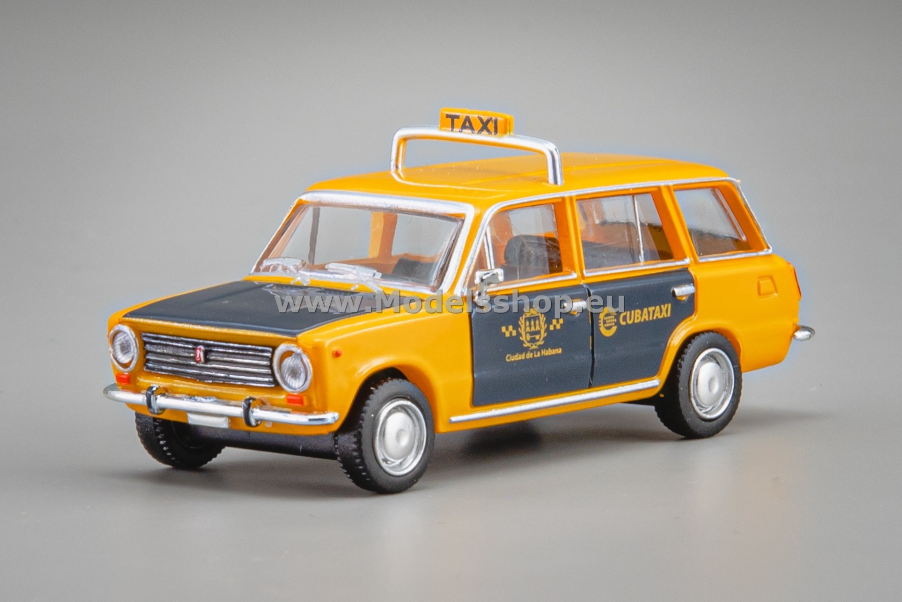 Brekina BRE27265 Lada VAZ-2102 Kombi, Taxi Havanna, 1971 /yellow - blue/