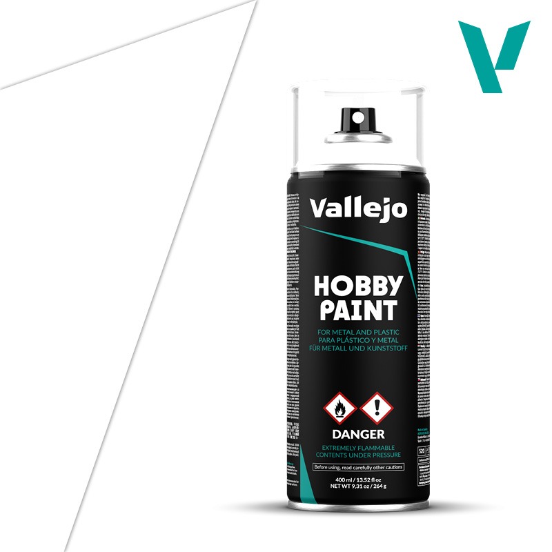 White 400ml spray Vallejo Hobby Paint Primer 28010