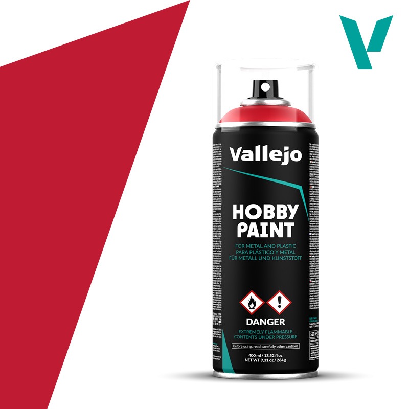 Bloody Red 400ml spray Vallejo Hobby Paint Primer 28023