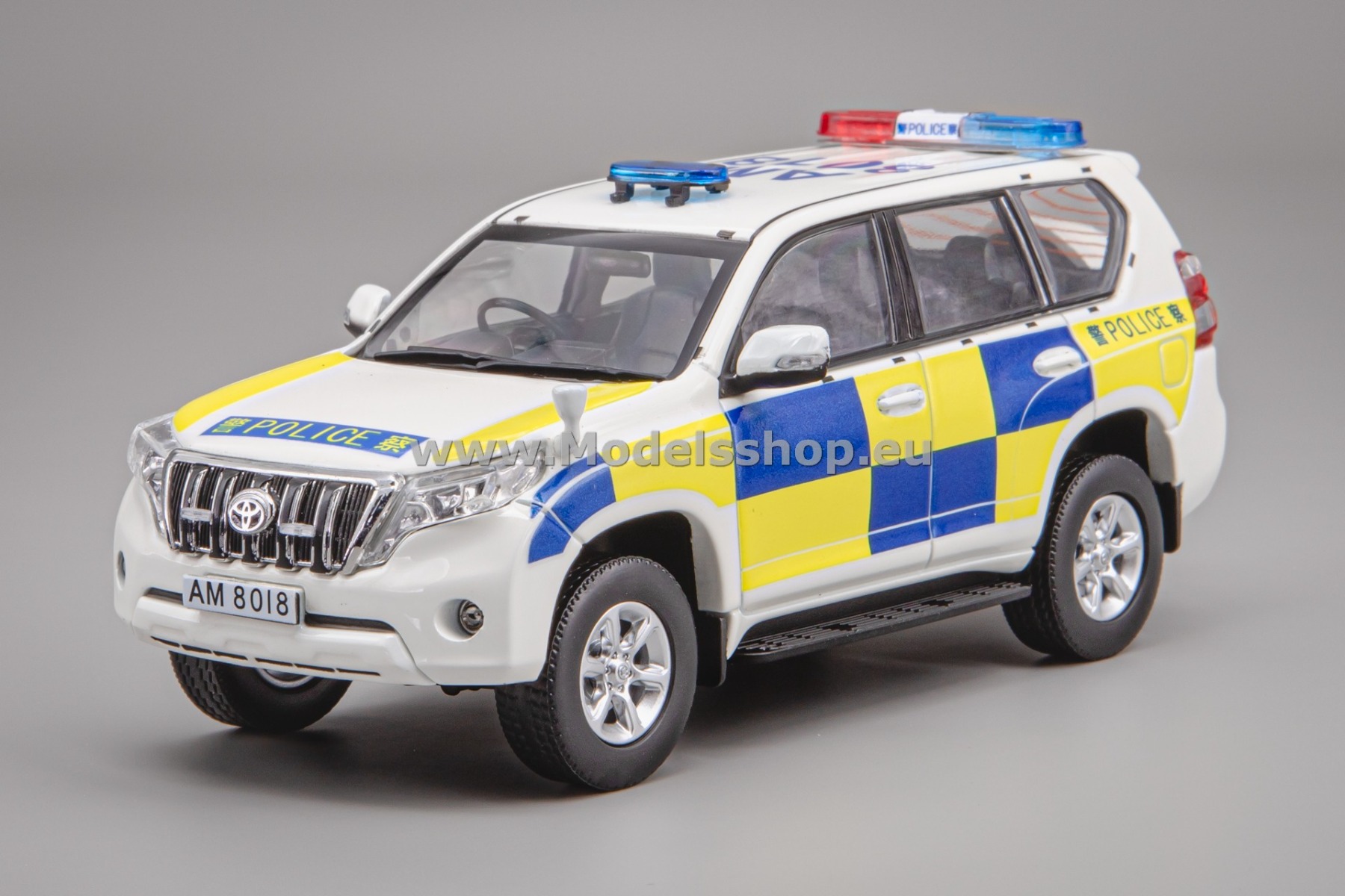 Vitesse VSS29451 Toyota Land Cruiser Prado, 2015, HK Traffic, New Territories, South Region /white - blue - yellow/