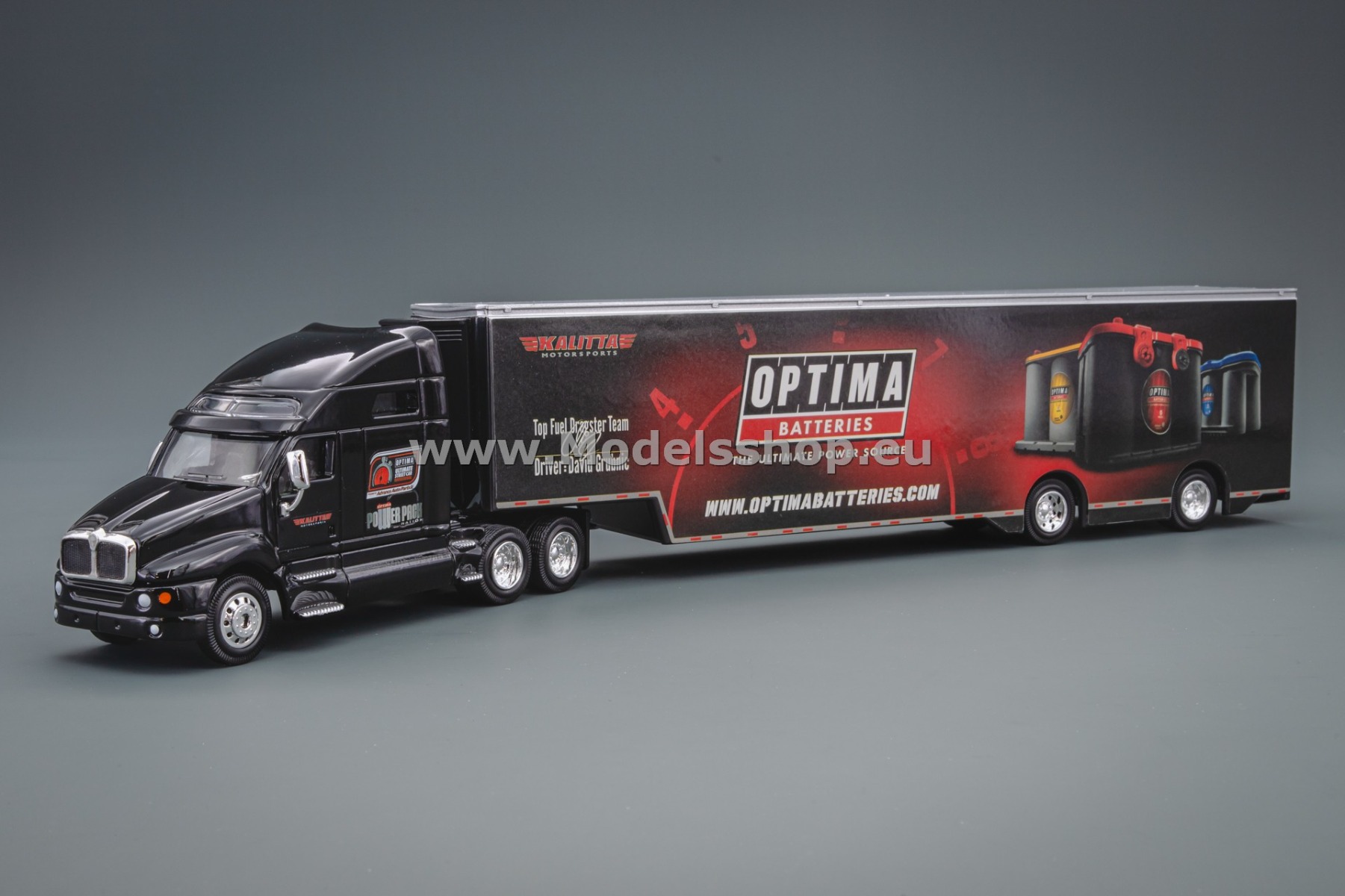 GreenLight GL30378 Kenworth T2000 tractor truck with semitrailer, OPTIMA Batteries 