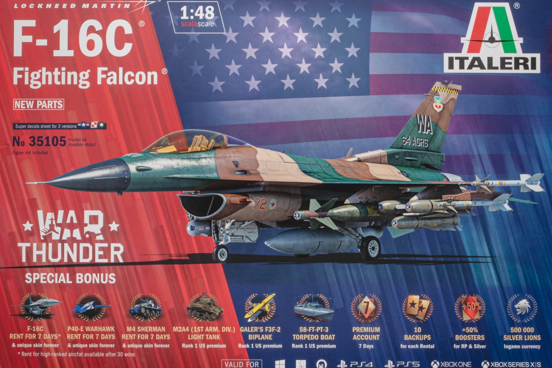 Italeri IT35105 F-16C Fighting Falcon , War Thunder, model kit