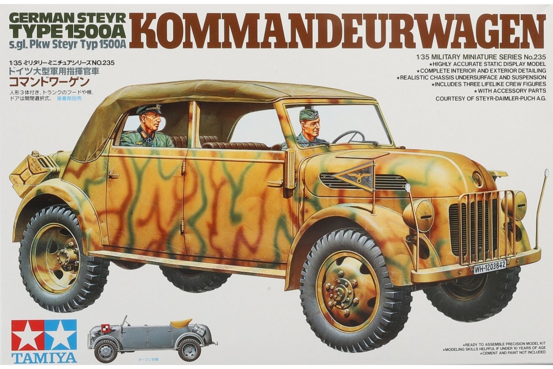 Tamiya TA35235 German Steyr Type 1500A Kommandeurwagen sgl. Pkw Steyr Typ 1500A