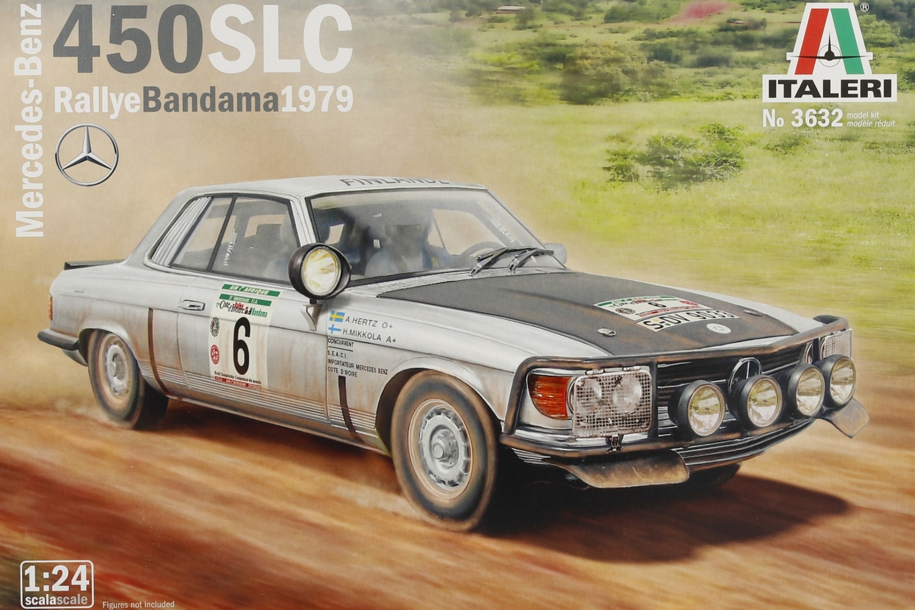 Italeri IT3632 Mercedes-Benz 450 SLC Rallye Bandama 1979, model kit