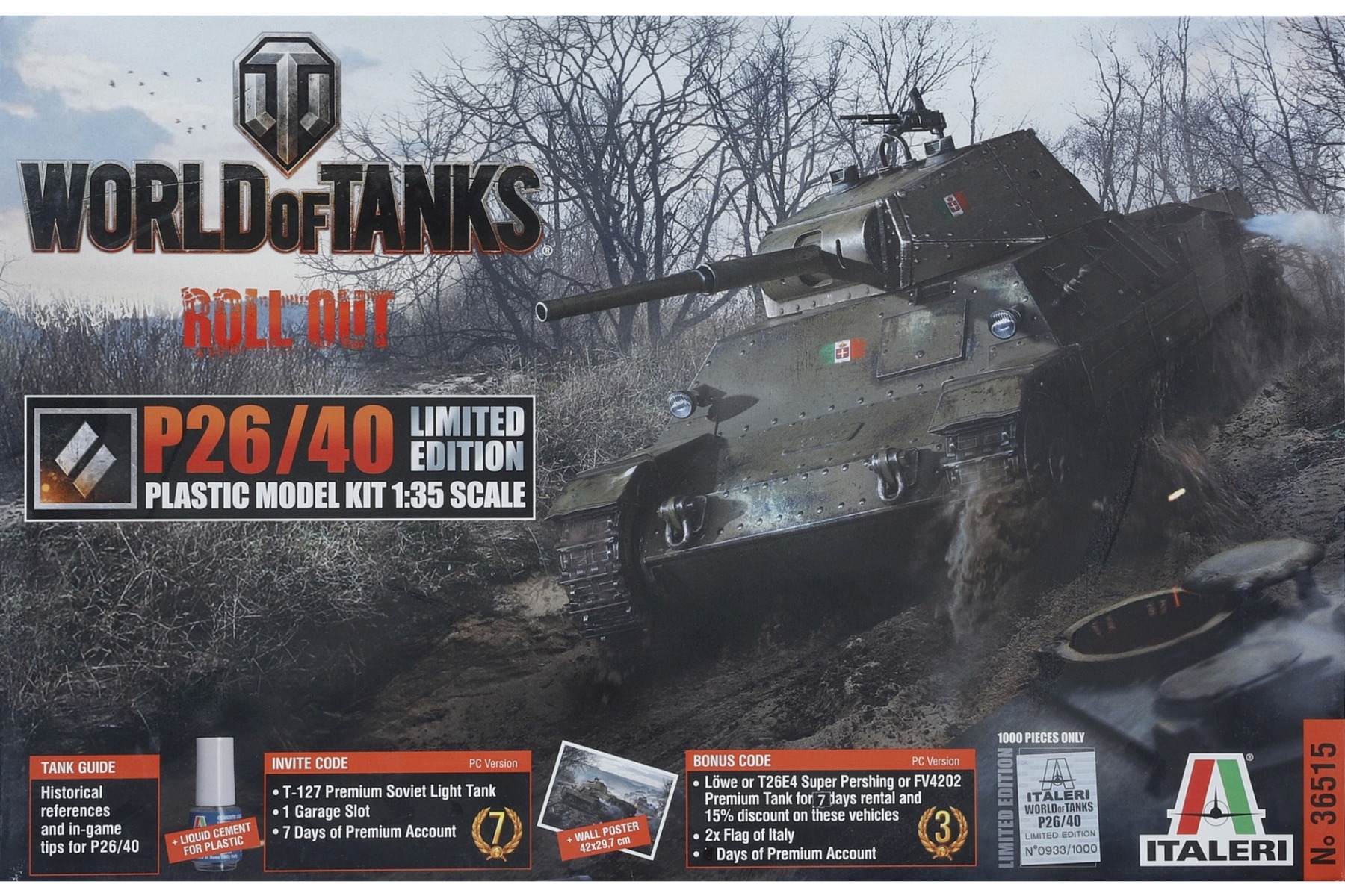 Italeri IT36515 Carro Armato P26/40 World of Tanks - Limited Edition