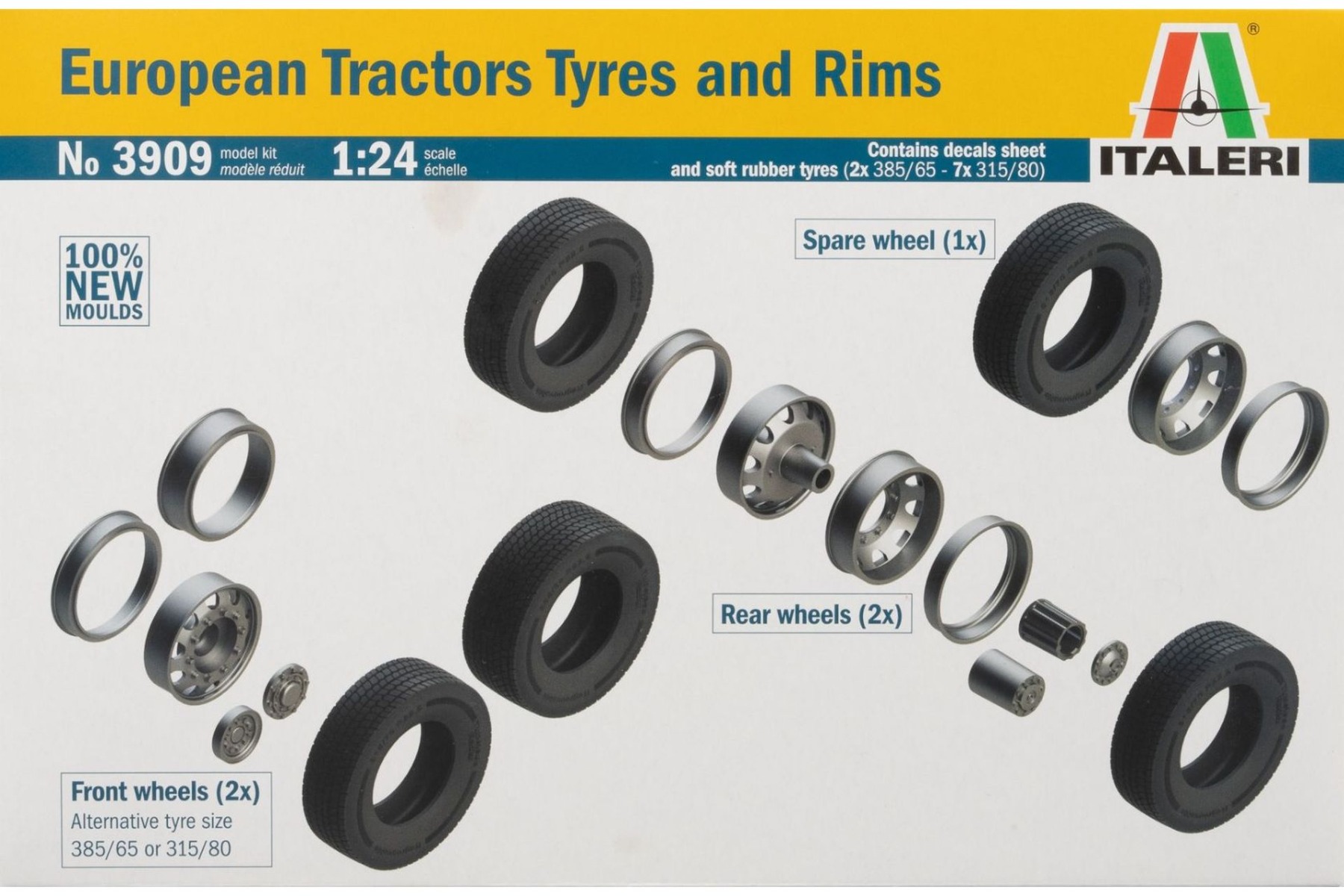 Italeri IT3909 European Tractors Tyres and Rims, set