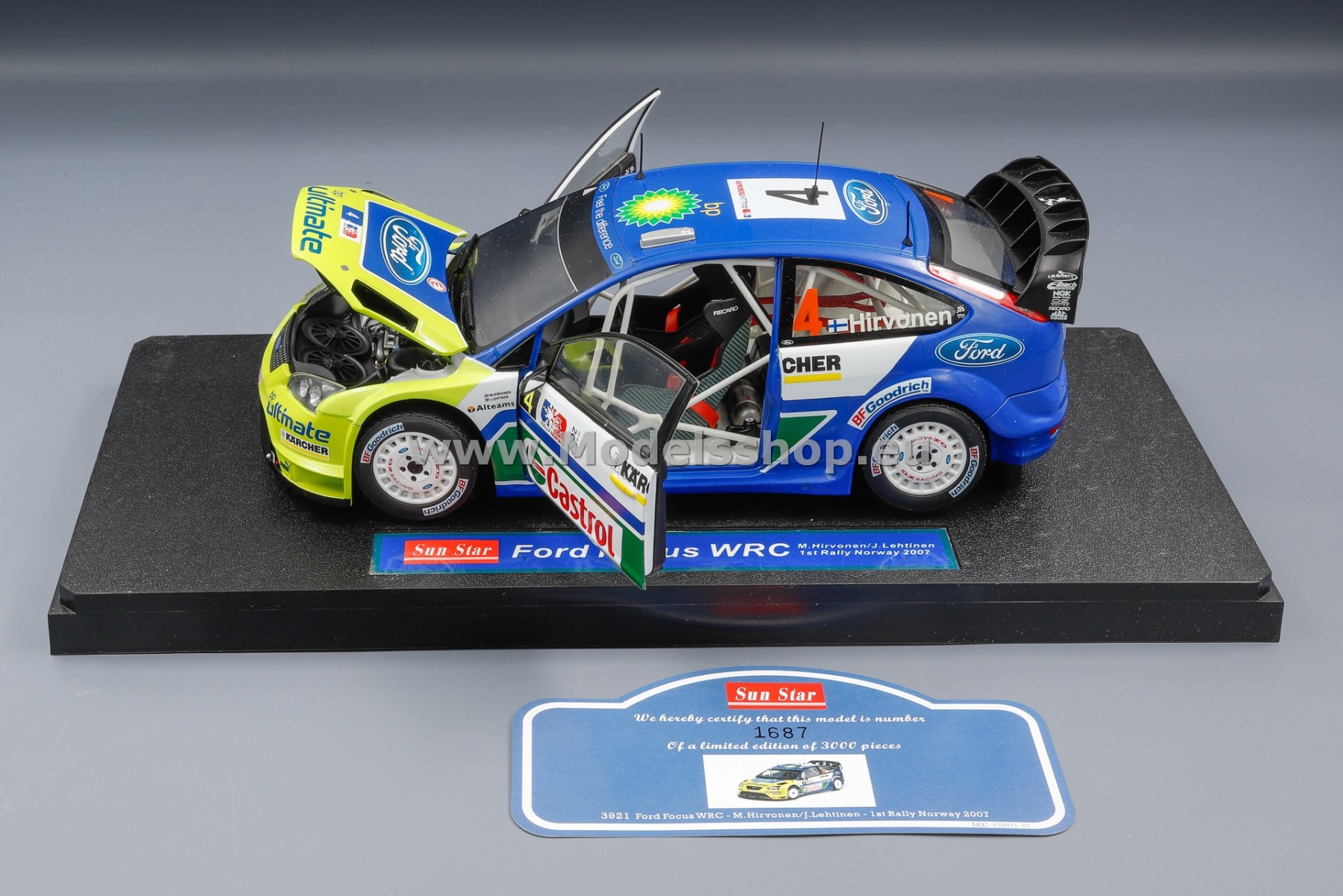 Ford Focus RS WRC No.4, Winner Rally Norway 2007 M.Hirvonen