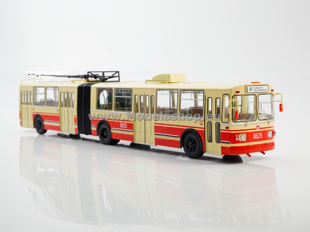 SSM4052 ZIU-10 articulated trolleybus, Moscow route No. 48 /beige - light red/