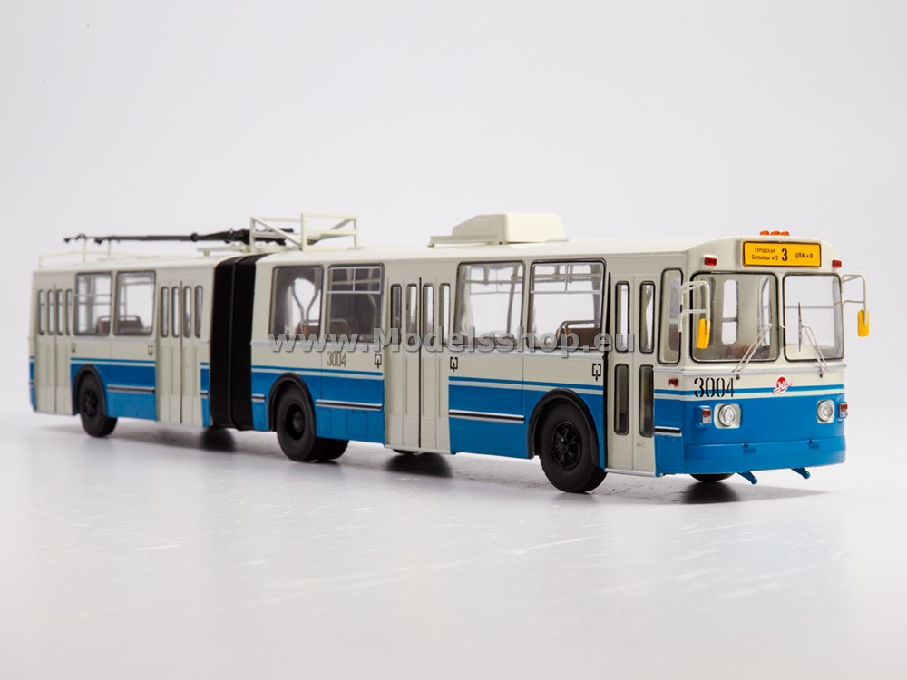 ZIU-10 articulated trolleybus, route No. 3 /white-light blue/ ZIU-10 articulated trolleybus, route No. 3 /white-light blue/