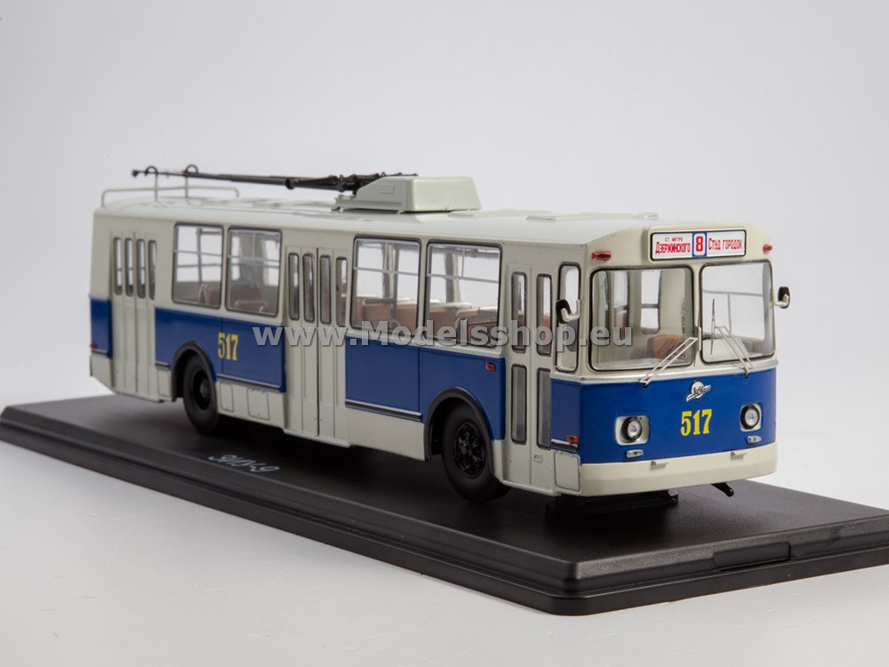 ZIU-9 trolleybus Kharkiv line no. 8  /white-blue/