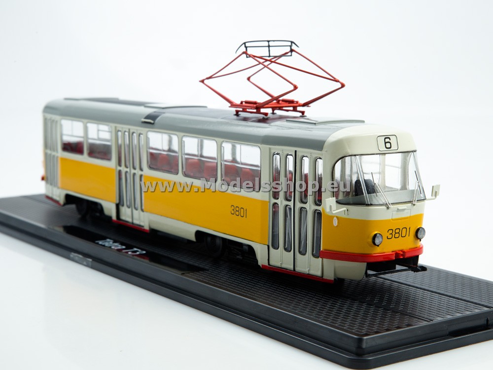 SSM4072 Tatra T3SU tram, route no. 6 /white-yellow/