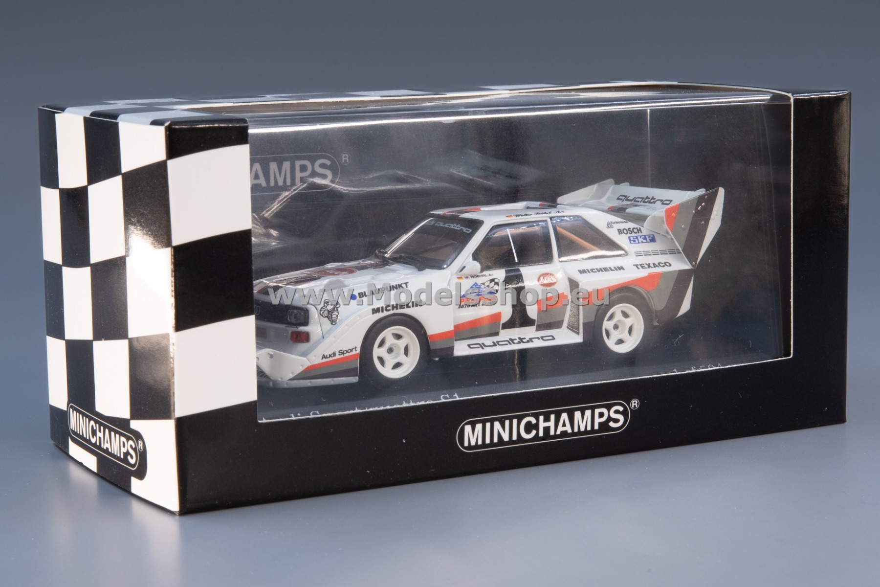 1/43 Minichamps 1987 Audi Sport Quattro S1 E2 #1 Winner Pikes Peak Audi Sport Team Walter Röhrl