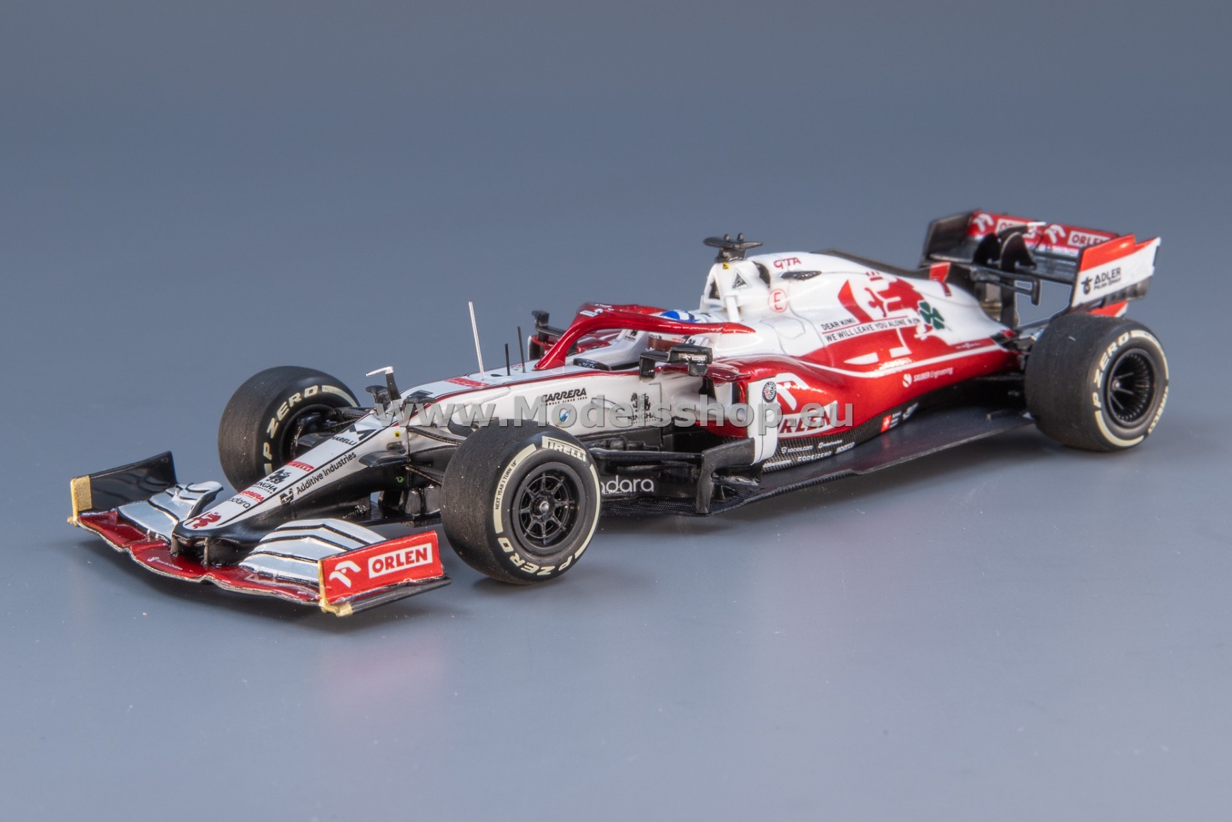 Minichamps 417212307 Alfa Romeo Racing Orlen C41 - Abu Dhabi GP 2021 - Kimi Räikkönen, final race