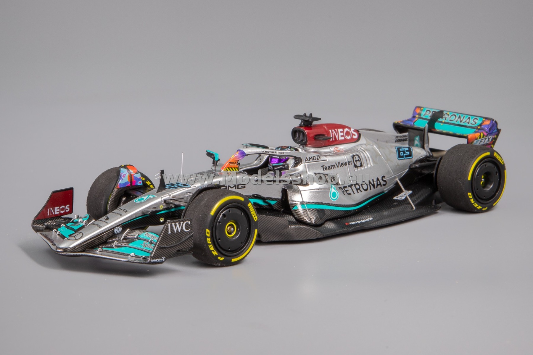 Minichamps 417220563 Mercedes-AMG Petronas Formula 1 team, W13 E-Performance No.63, 3rd Miami GP Formula 1 2022, George Russell