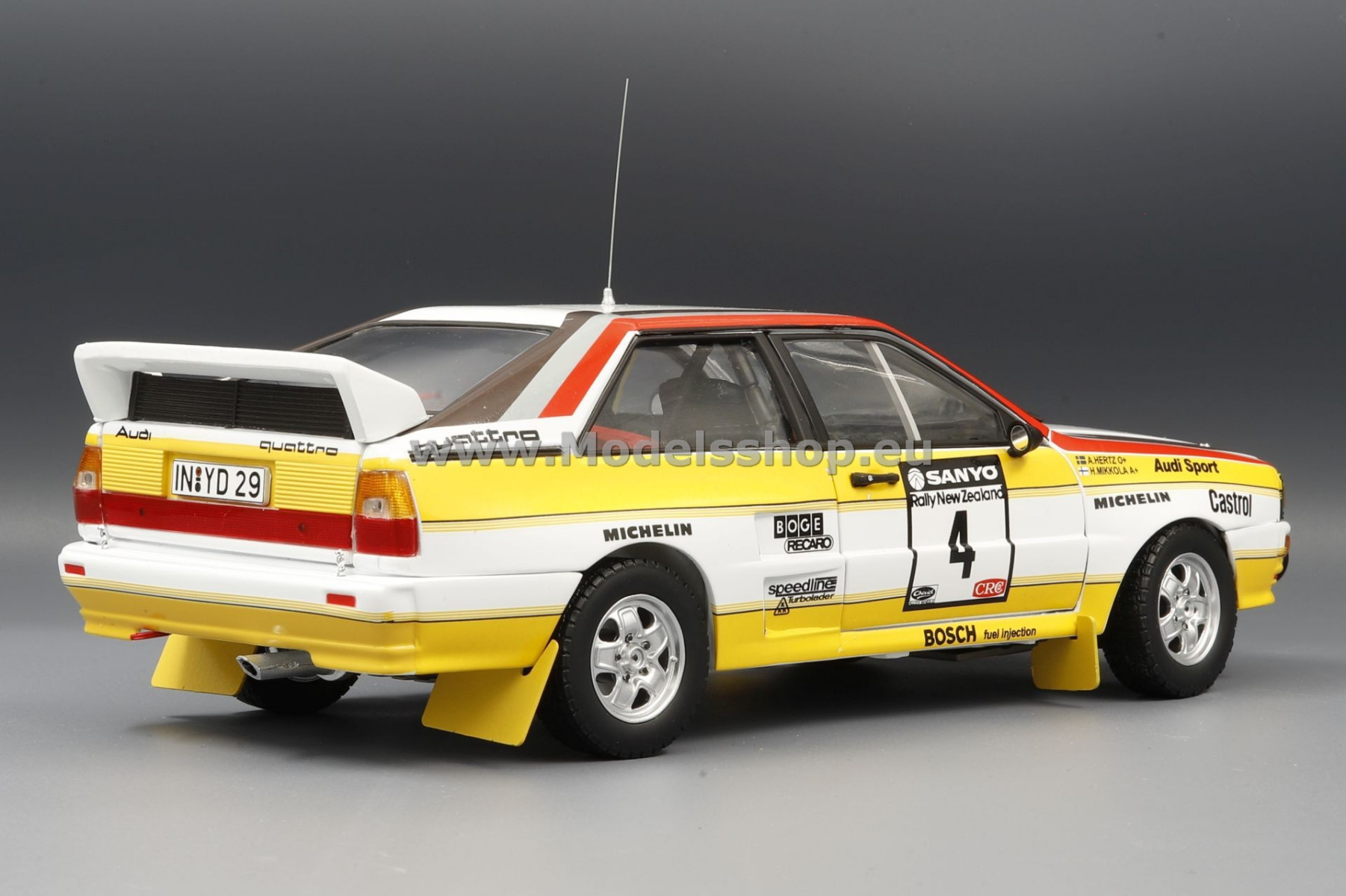 Audi Quattro A2, No.4, HB Audi Team, HB, Rally Neuseeland, 1984, including Decals, H.Mikkola/ Audi Quattro A2, No.4, HB Audi Team, HB, Rally Neuseeland, 1984, including Decals, H.Mikkola/