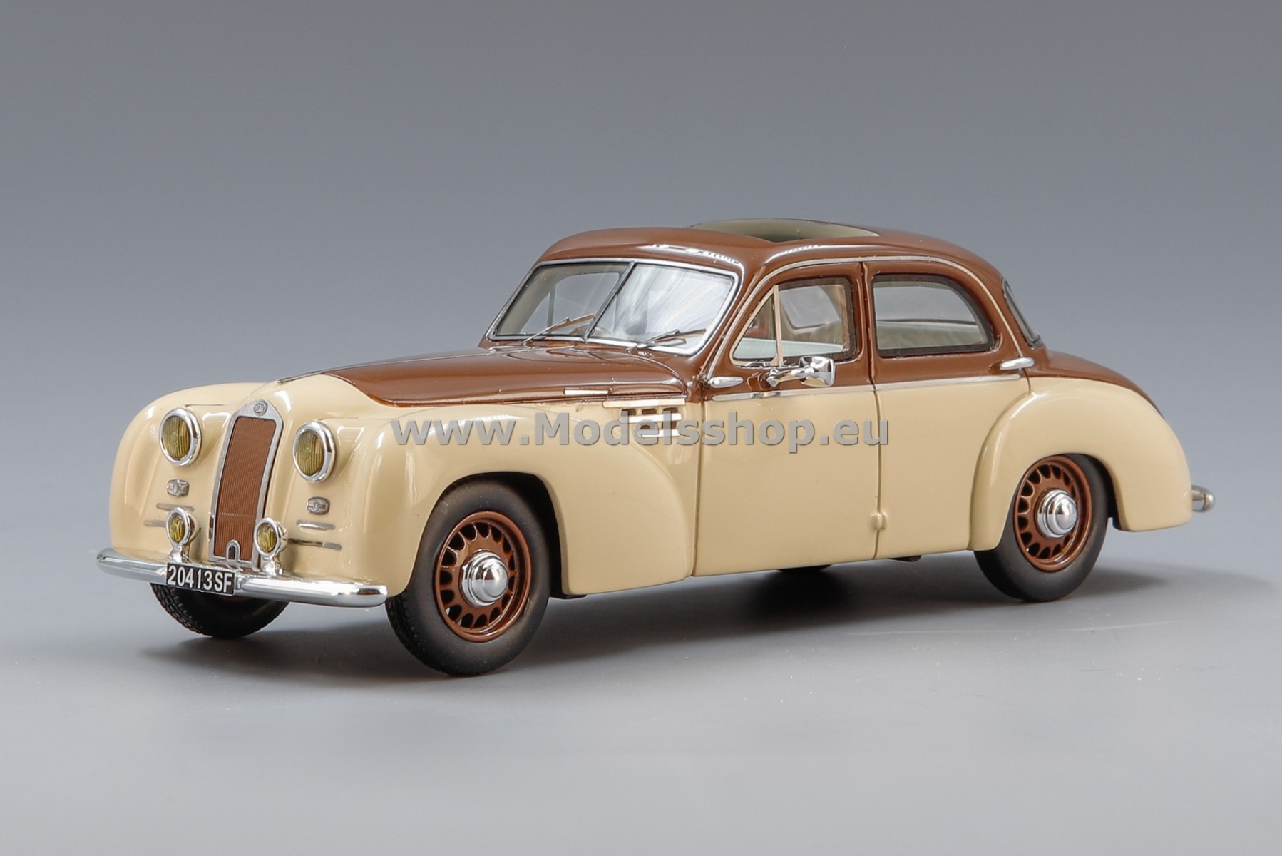 Esval Models EMEU43029B Delage D6-3L sedan by Autobineau 1948-54 (w. open roof) /brown-beige/