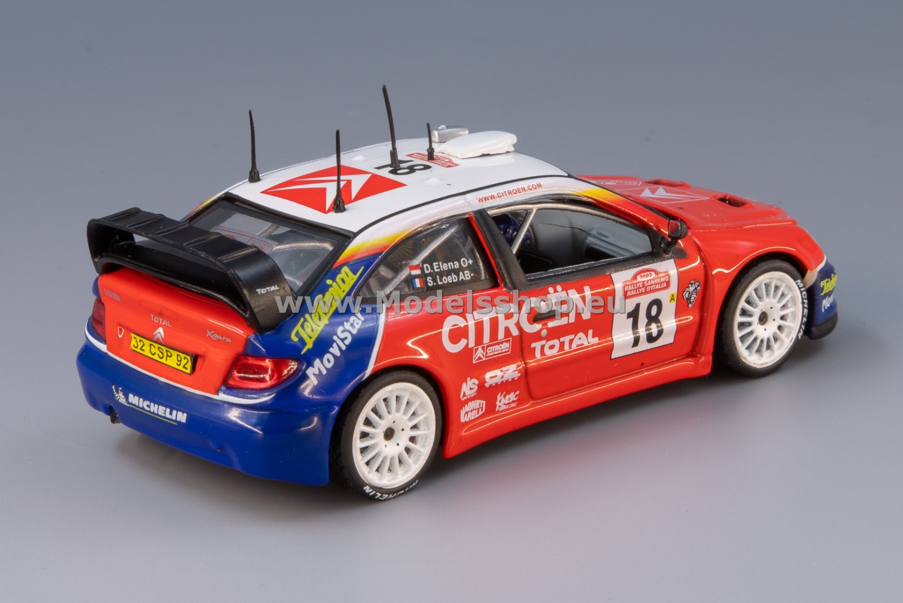 ミニカー ixo CITROEN XSARA WRC#21 S.Loeb-D.Elena Ixo 1:43 Citroen Xsara WRC #3 winner rally Monte Carlo 2004