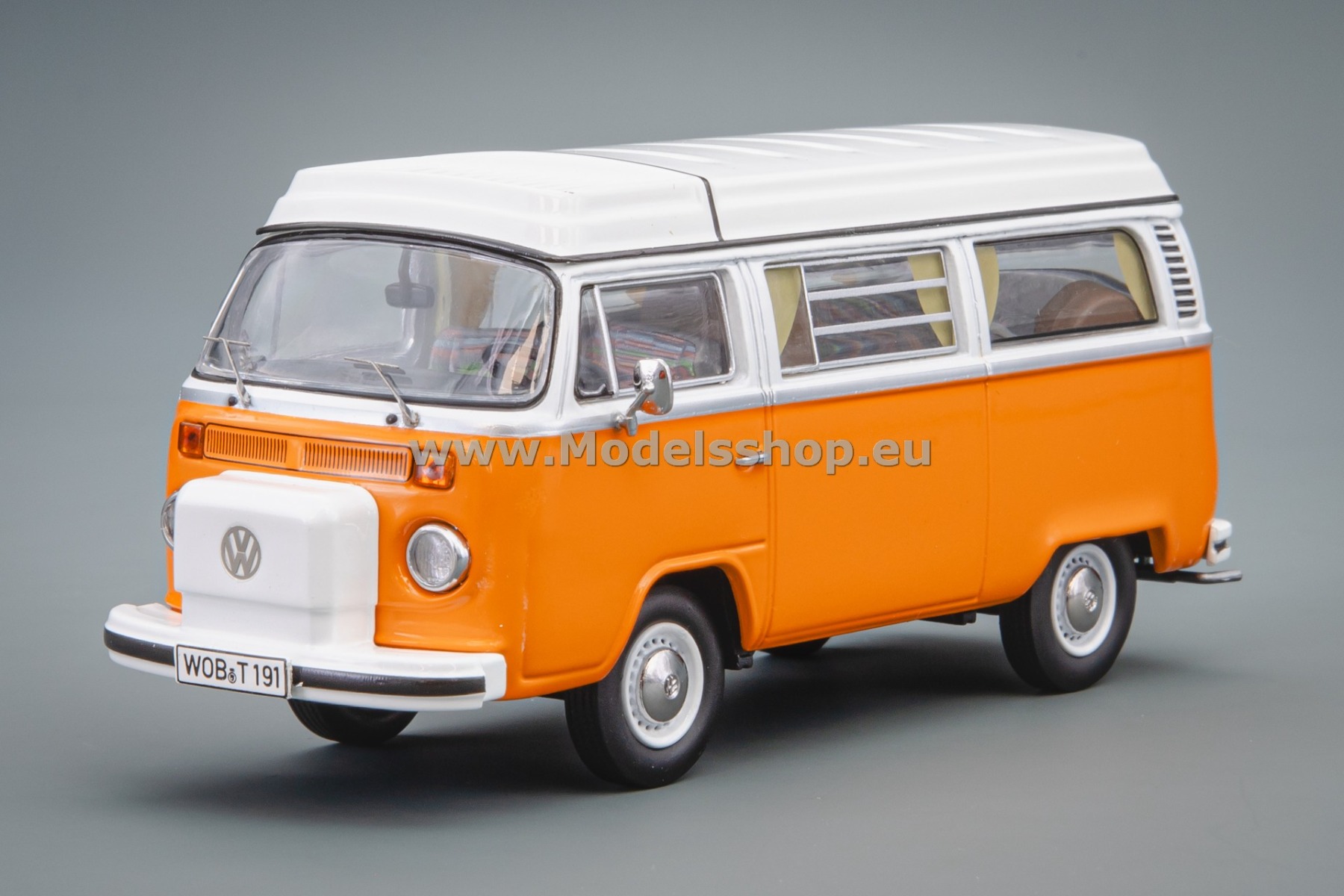 Schuco VW / Volkswagen T2b Campingbus /orange - white/