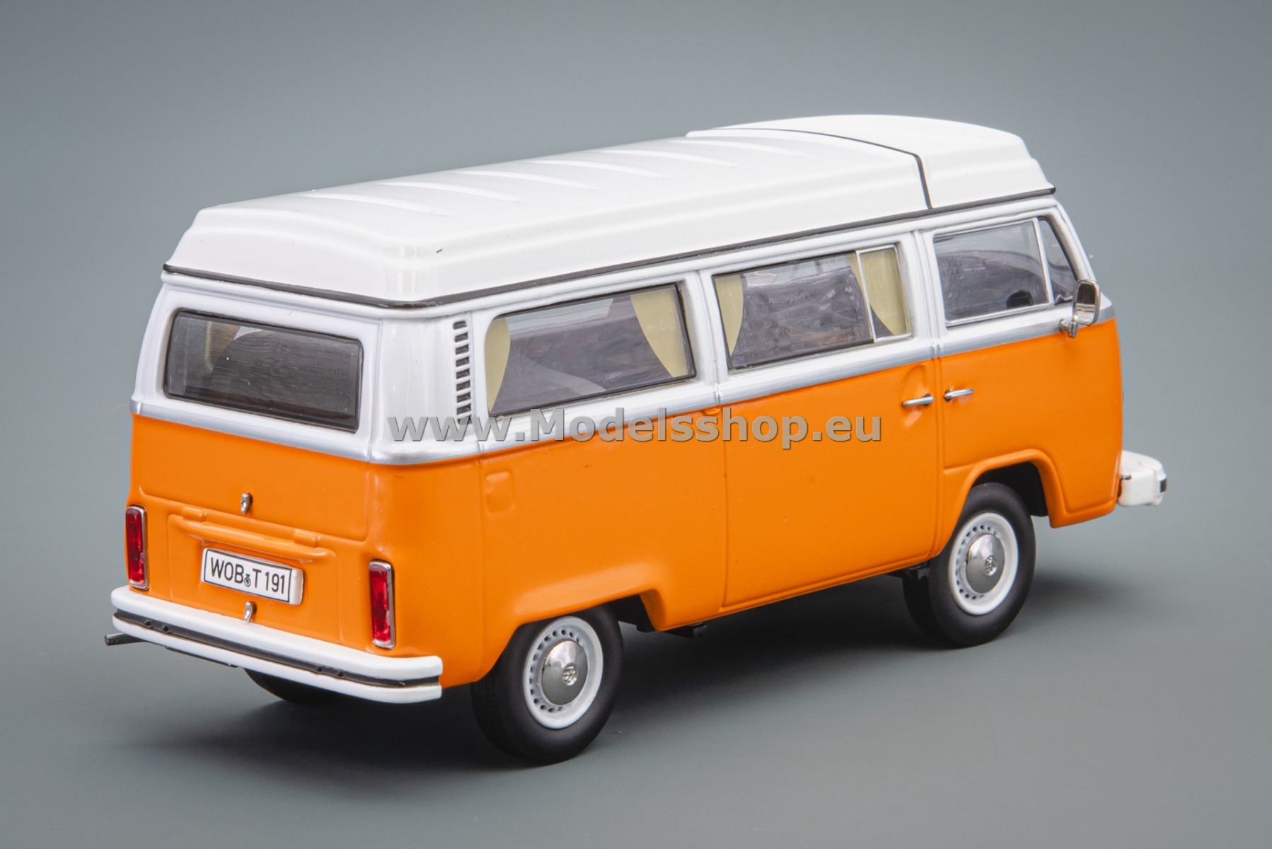 Schuco VW / Volkswagen T2b Campingbus /orange - white/ 450720700