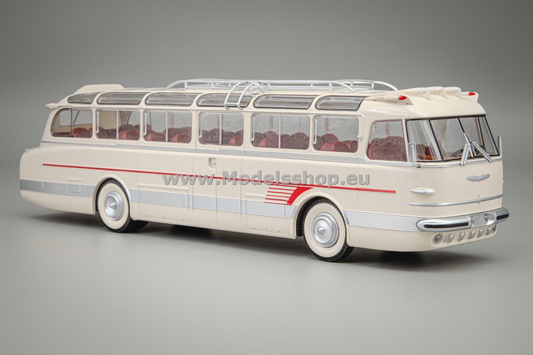 PCL47207 Ikarus 55-53 bus, 1953 /white - dark red/