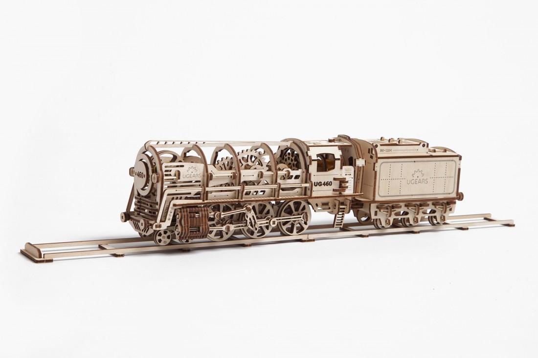 Steam Locomotive with Tender - Mechanical 3D Puzzle, UGEARS