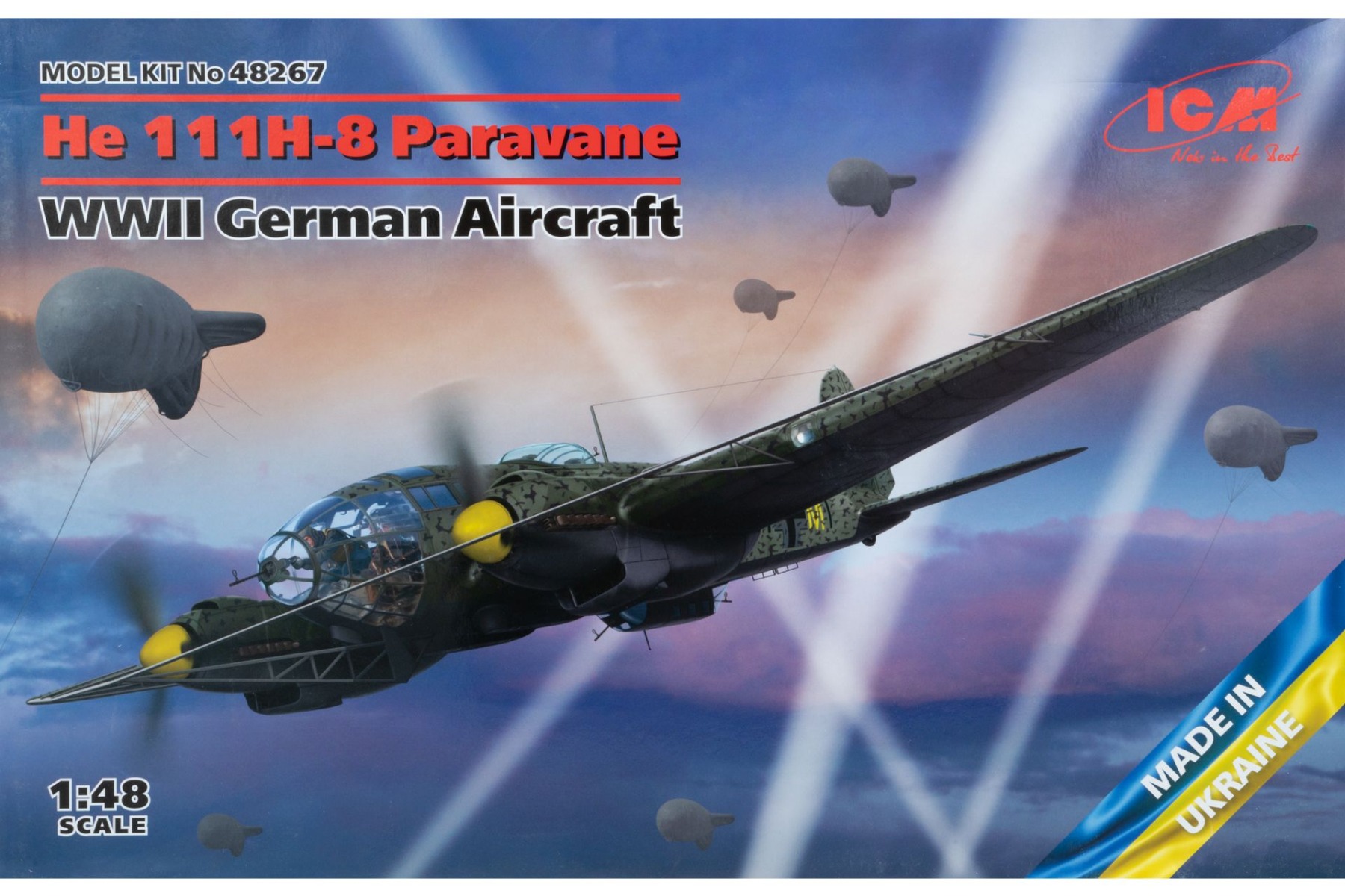 ICM48267 He 111H-8 Paravane WWII German Aircraft, model kit