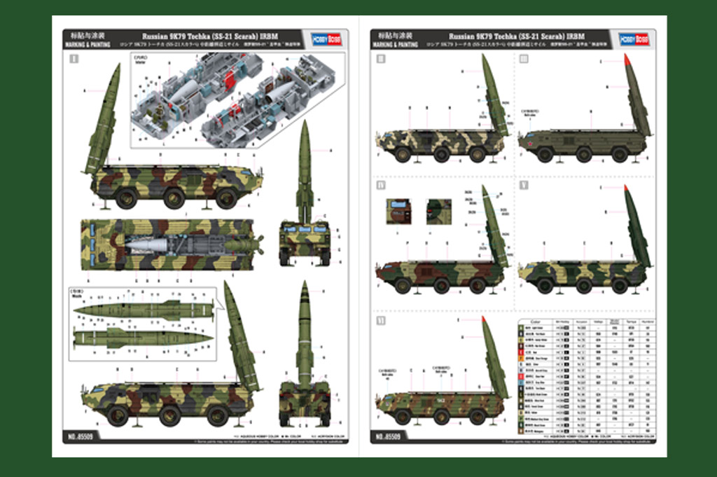 HobbyBoss HBS85509 Russian 9K79 Tochka (SS-21 Scarab) IRBM