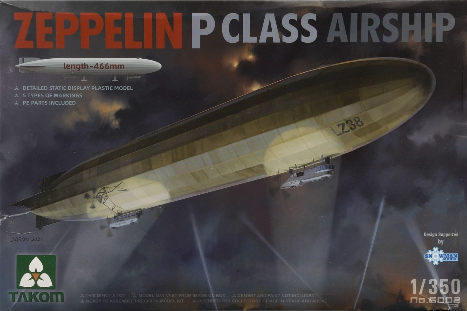 TAKOM6002 Zeppelin P Class Airship, model kit