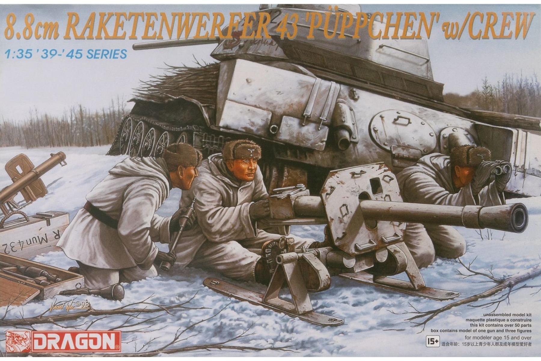 Dragon DRA06097 8.8cm Raketenwerfer 43 Püppchen 43 w/crew, model kit