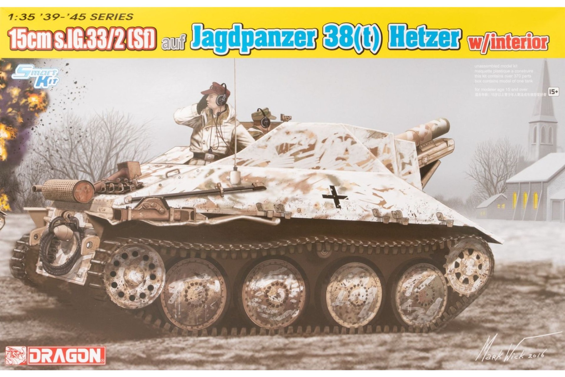 Dragon DRA06489 15cm s.IG.33/2 (Sf) auf Jagdpanzer 38(t) Hetzer (with Interior), model kit