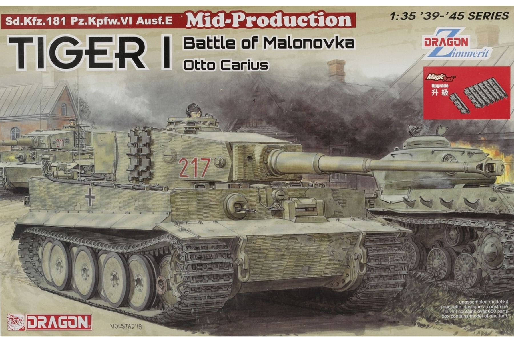Dragon DRA06888 Tiger I Mid-Production w/Zimmerit Otto Carius Battle of Malinava Village 1944