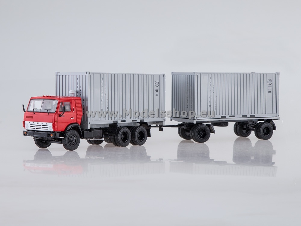 SSM7030 KAMAZ-53212 container truck with container trailer GBK-8350 /red-white/