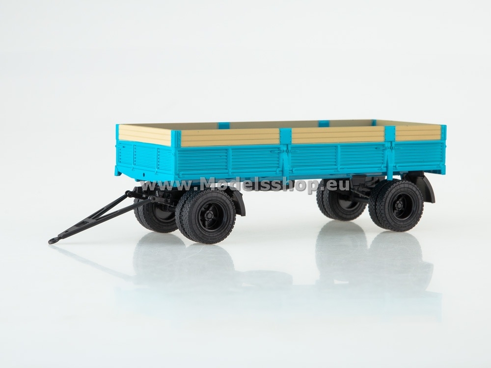 Flatbed trailer GKB-8350 with high sides /ligh blue/