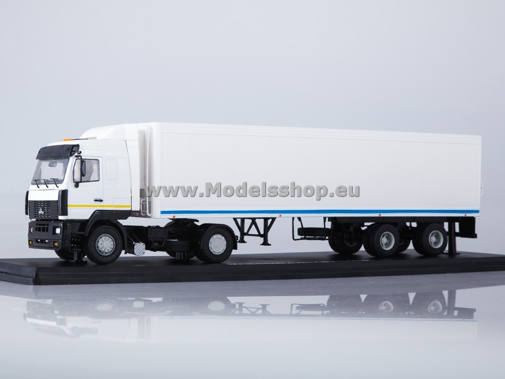 MAZ-5440 tractor truck with ODAZ-9786 refrigerated semitrailer /white/