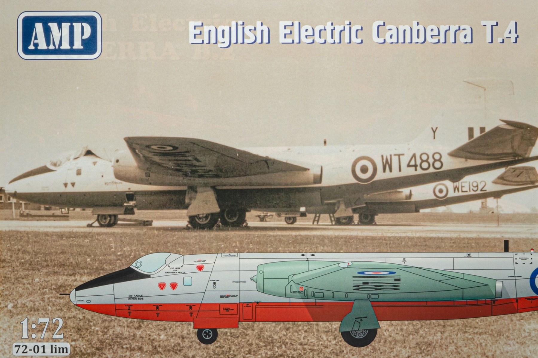 AMP7201LIM English Electric Canberra T.4. Limited edition, model kit