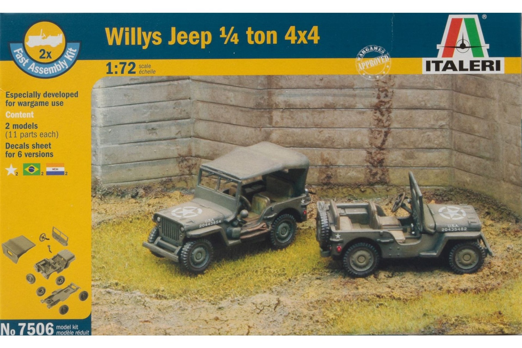 Italeri IT7506 Willys Jeep Truck 1/4 ton 4x4, model kit