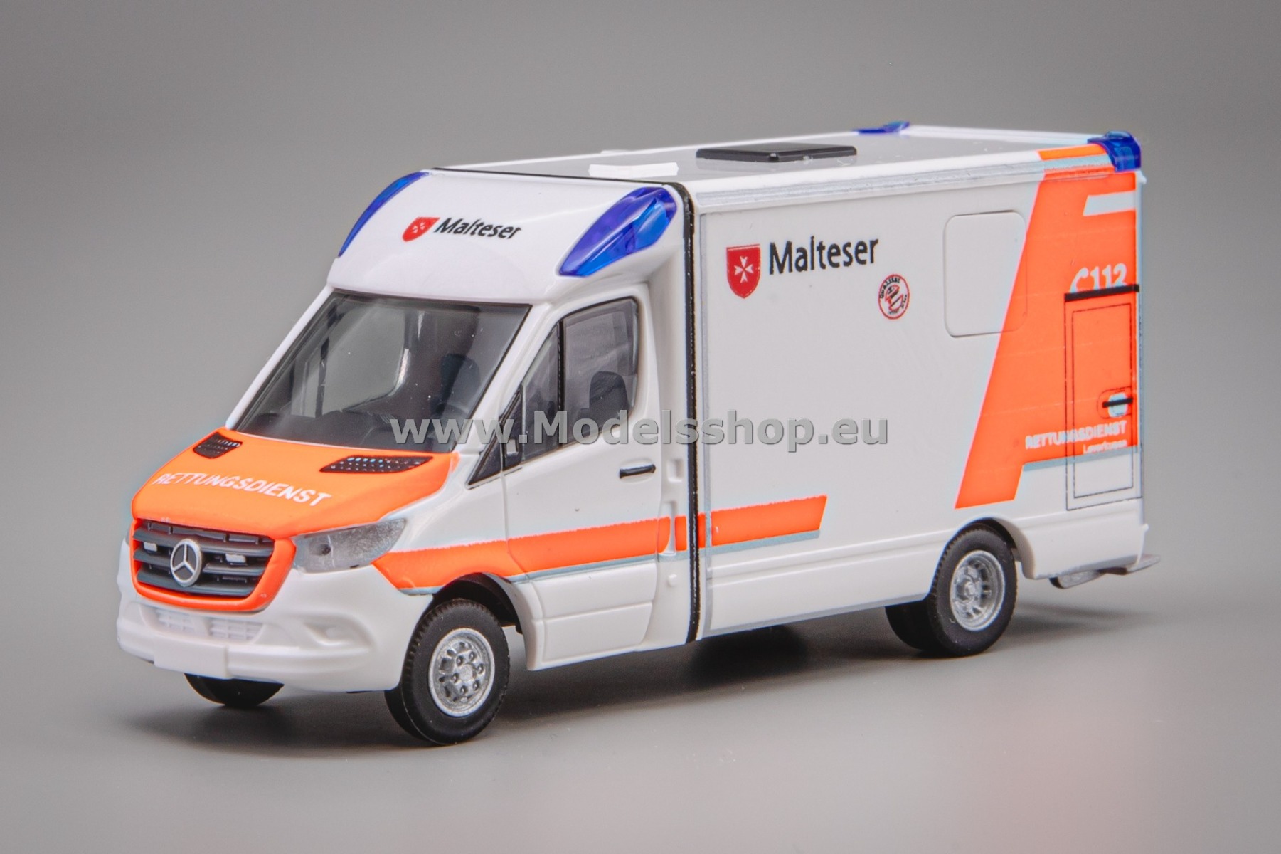 Rietze Mercedes-Benz System Strobel RTW ambulance, 2018, Malteser Leverkusen