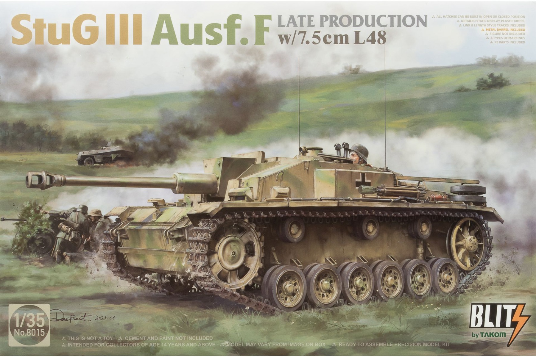 TAKOM8015 StuG III Ausf. F Late Production w/7.5cm L/48 (Blitz), model kit