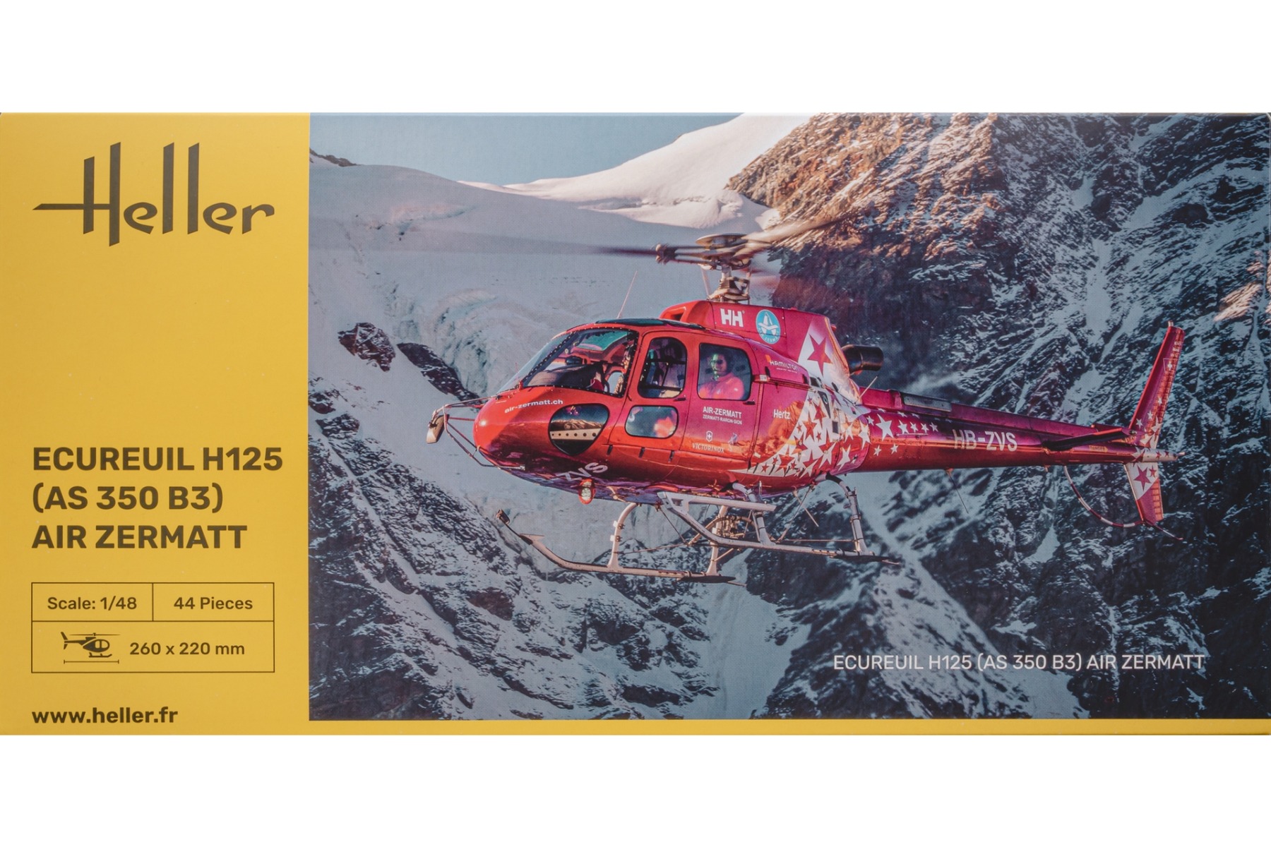 Heller HE80490 Ecureuil H125 (AS 350 B3) Air Zermatt, model kit