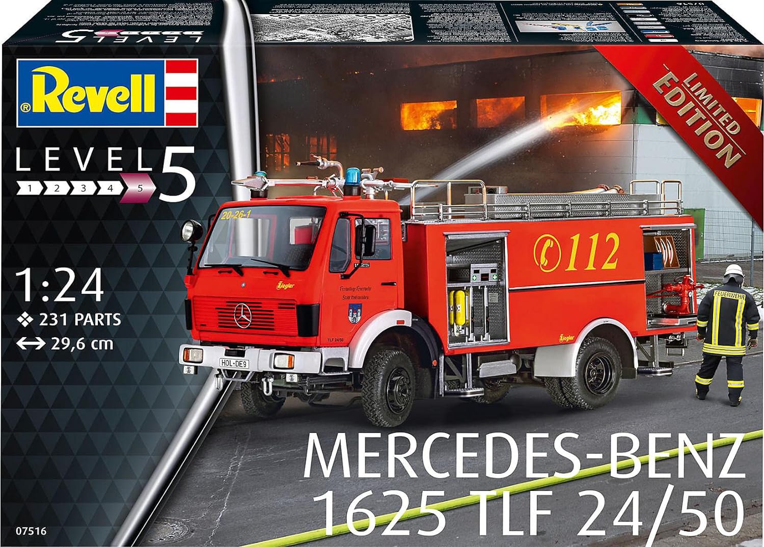 Revell RE07516 Mercedes-Benz 1625 TLF 24/50 fire engine, model kit
