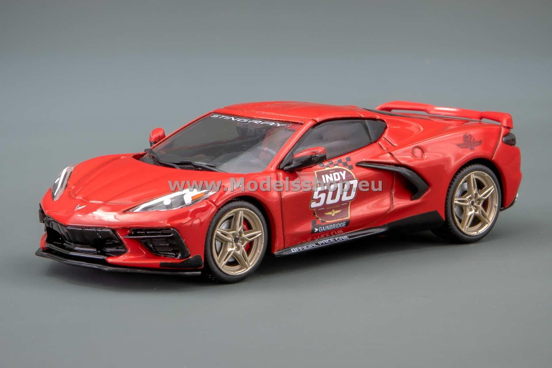 GreenLight GL86622 Chevrolet Corvette C8 Stingray Coupe, 2020, Official Pace Car of the 104th Indy 500 (in 2020) /orange/
