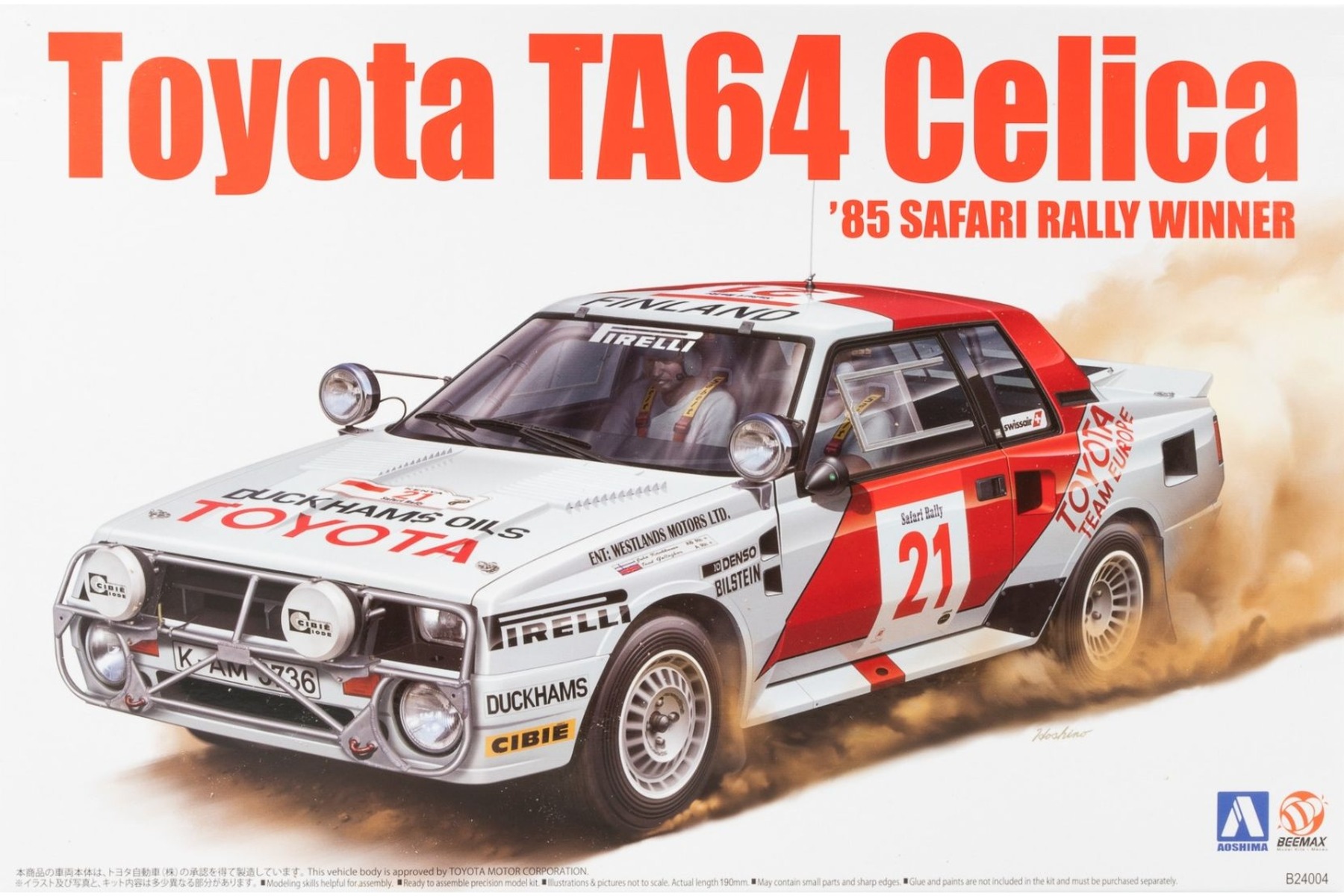 Beemax BEEB24004 Toyota TA64 Celica, No5, '85 SAFARI RALLY WINNER, model kit