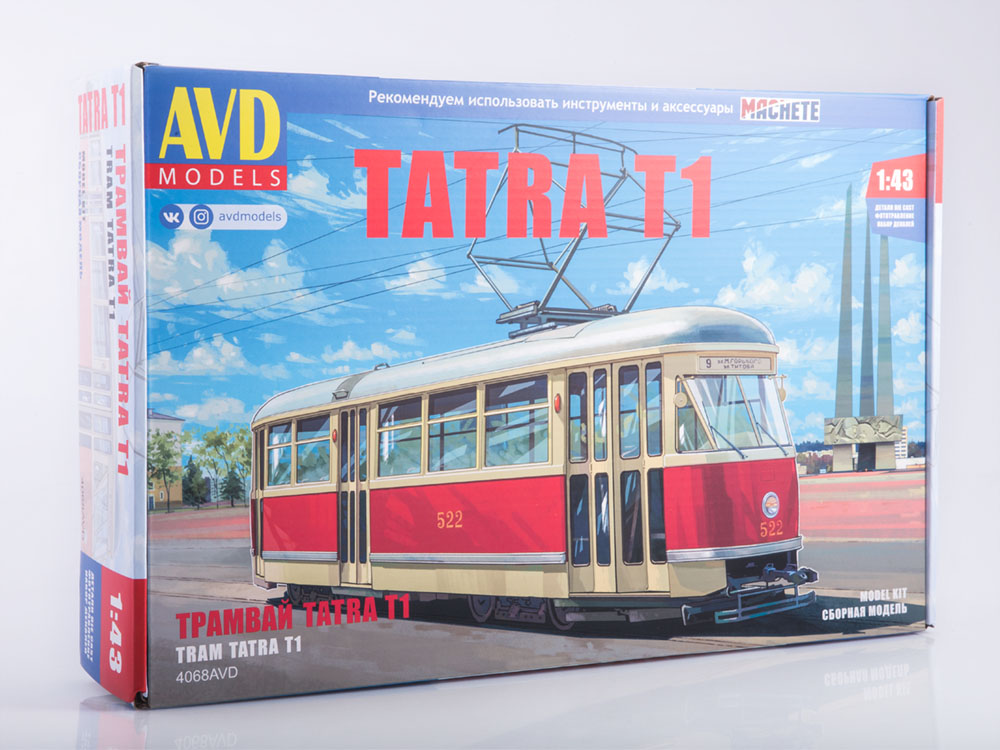 4068AVD Tatra T1 tram, model kit