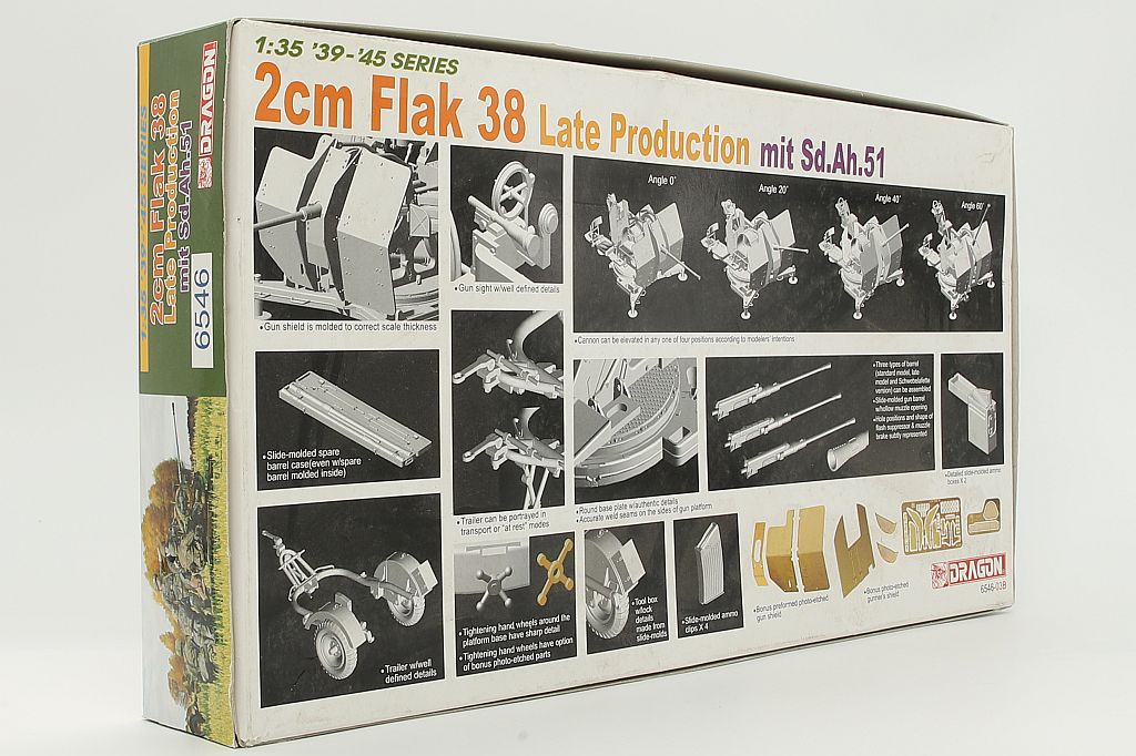 Dragon DRA06546 2cm Flak 38 Late Production mit Sd.Ah.51